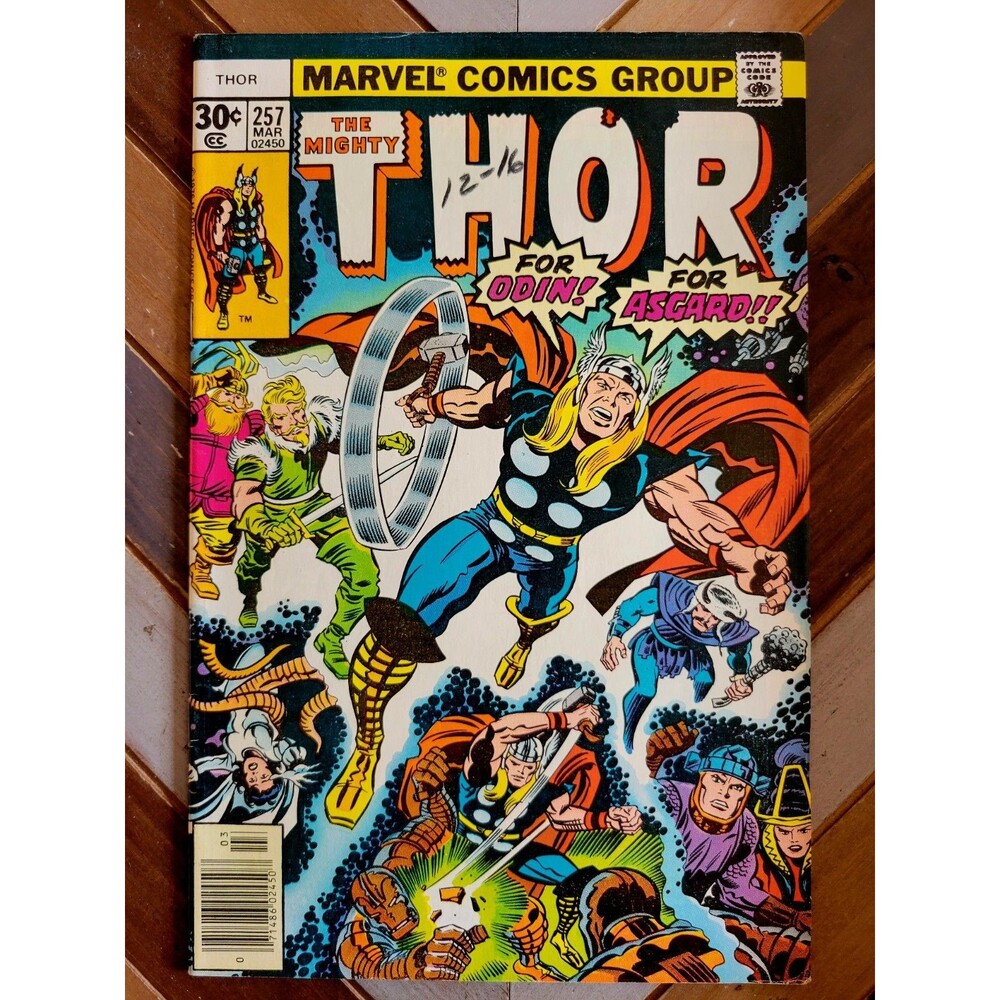 Thor #257 Newsstand FN/VF (1977) Jack Kirby Cover! Recorder, Sif, Warriors 3!